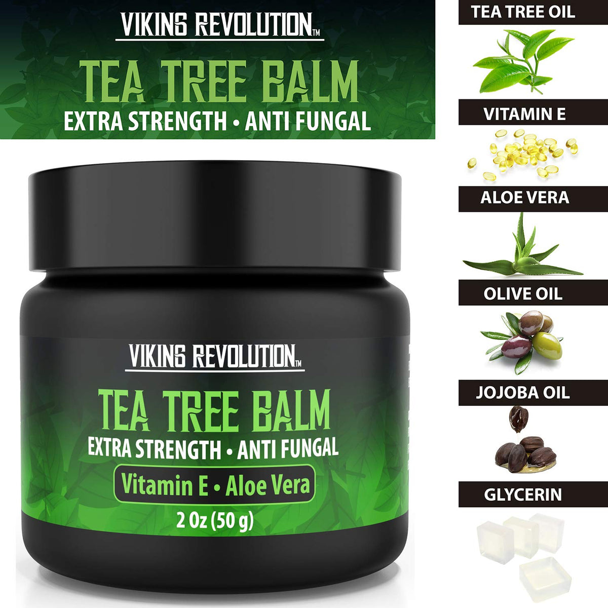 Viking Revolution Tea Tree Oil Cream β 2 oz, Pack of 1 | Eczema, Jock Itch, Ringworm, Nail Treatment