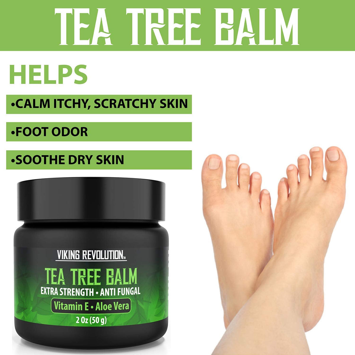 Viking Revolution Tea Tree Oil Cream β 2 oz, Pack of 1 | Eczema, Jock Itch, Ringworm, Nail Treatment