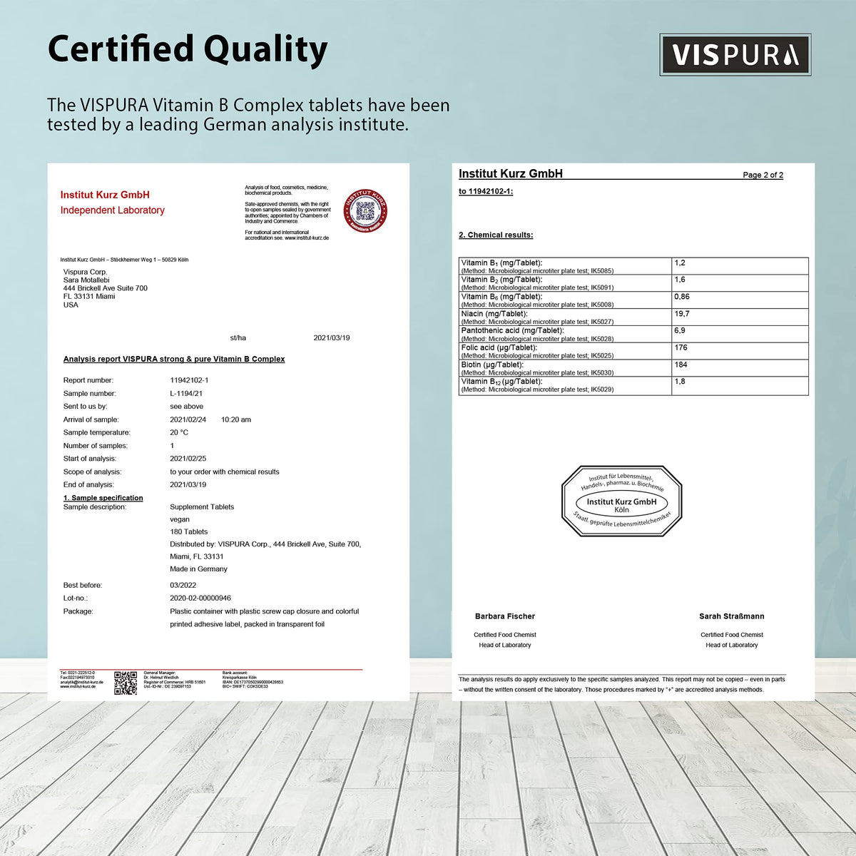 VISPURA Vitamin B-Complex – 180 Vegan Tablets | All B Vitamins