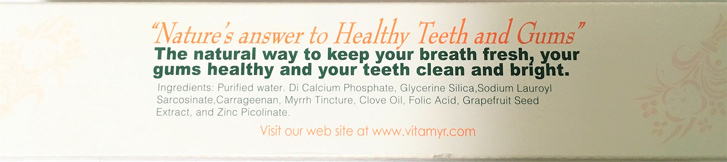VITA-MYR Value Package 1: Zinc Plus Toothpaste & 16oz Mouthwash – Gluten Free & Vegan
