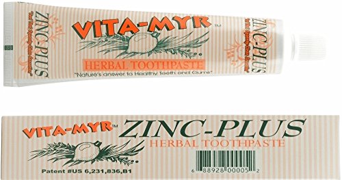 Confezione da 3 dentifrici VITA-MYR Zinco Plus 118 ml - Senza fluoro, senza SLS