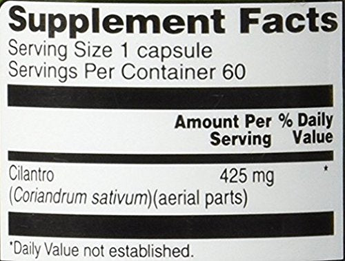 Vitacost Cilantro (Coriander) 425 mg β 60 Capsules | Herbal Supplement