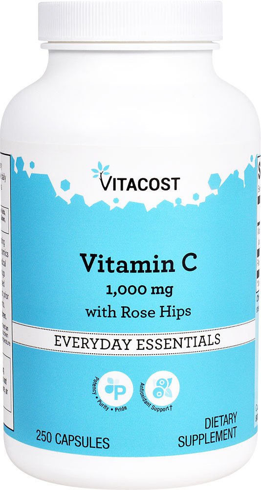 Vitacost Vitamin C with Rose Hips - 1000 mg - 250 Capsules