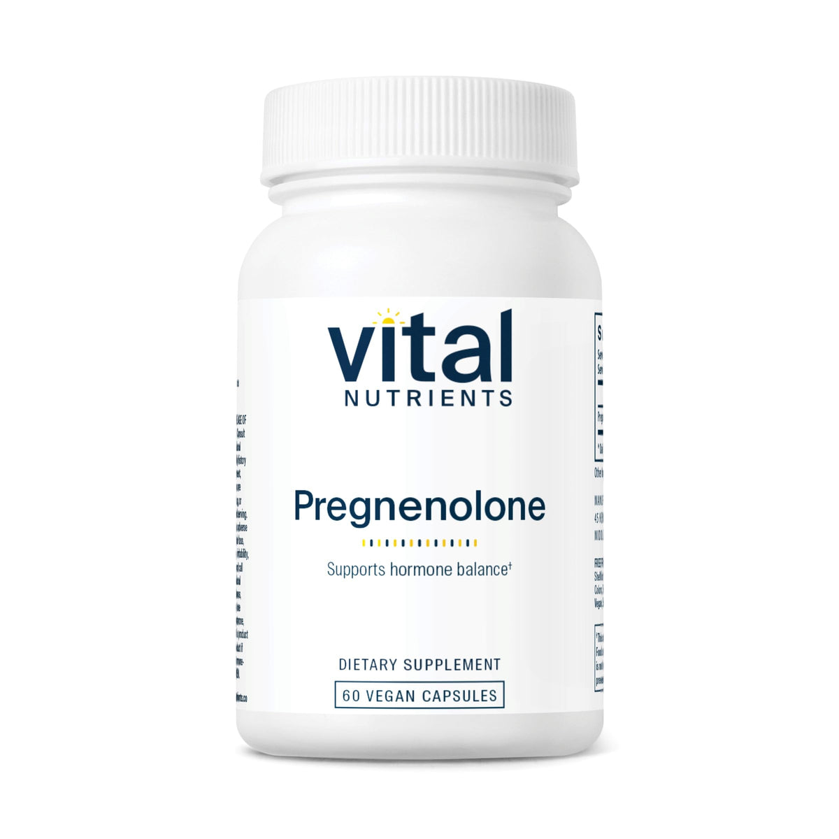 Vital Nutrients - Pregnenolone - Supports Mood, Memory and Immune Function - 60 Vegetarian Capsules per Bottle - 10 mg