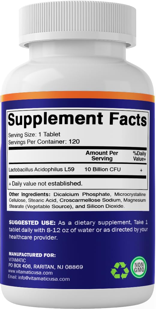Vitamatic Acidophilus Probiotic — 10B CFU, 120 Tablets