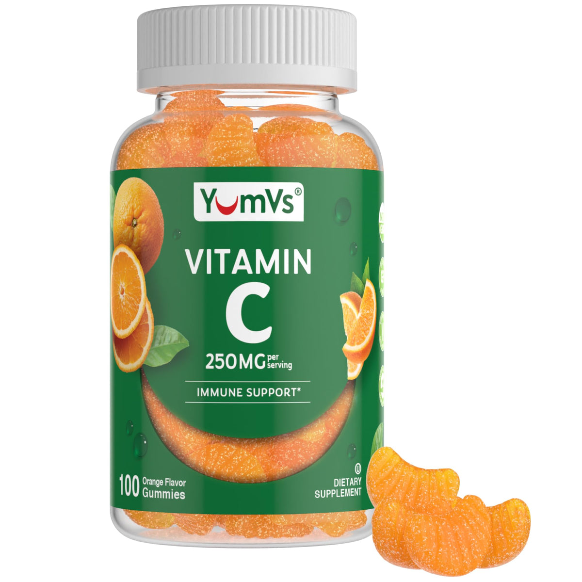Vitamin C Gummies for Adults β 250 mg Orange Flavor | YumVs VIT C Gummies