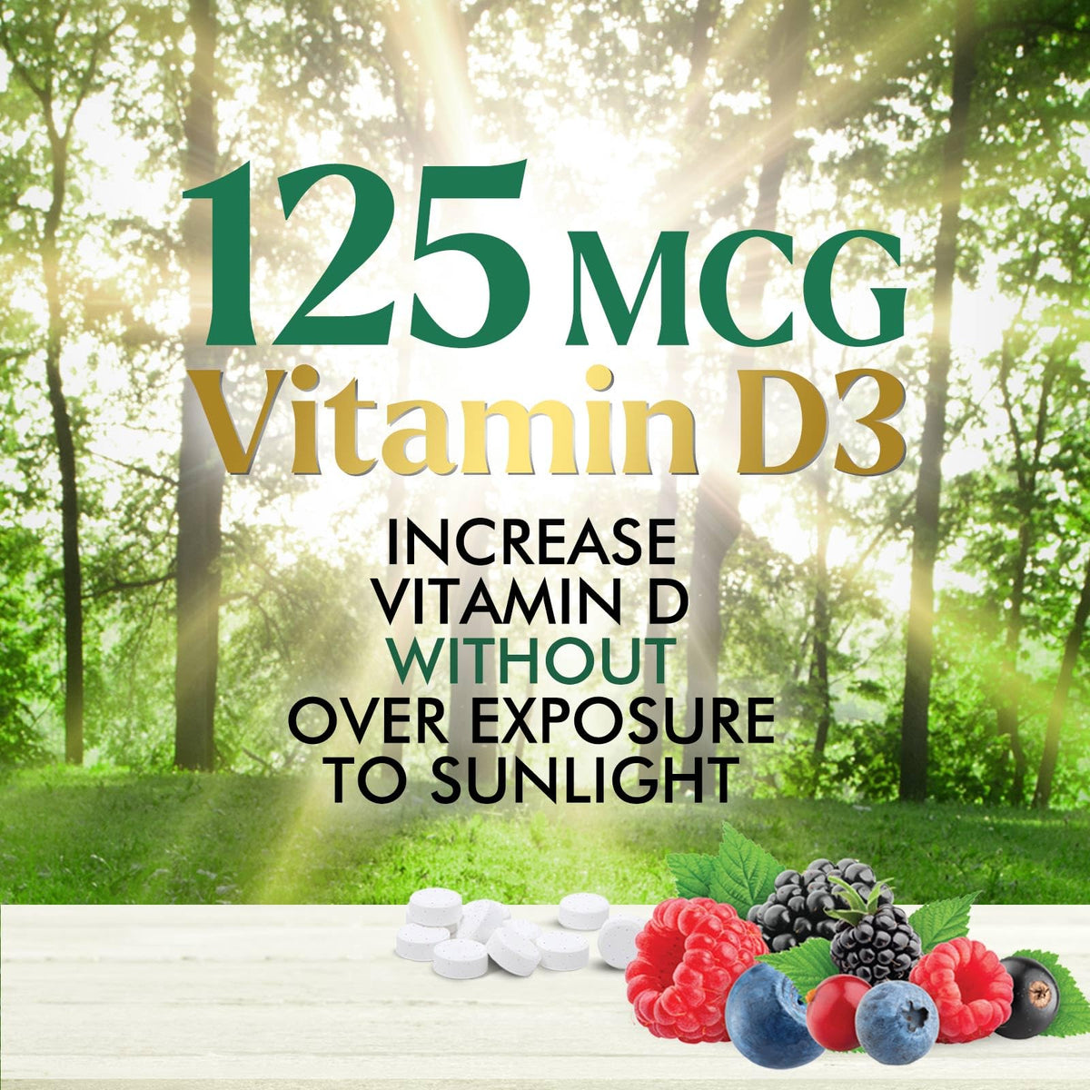 Vitamin D3 5000 IU Chewables β Immune & Bone Support | Nature's Nutrition