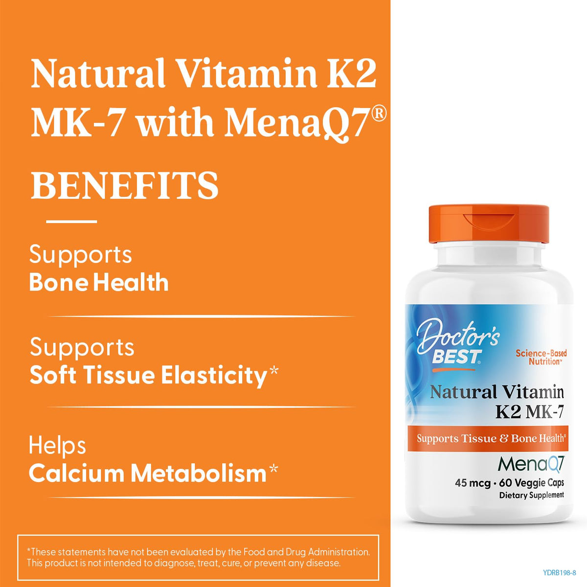 Doctors Best Vitamin K2 MK-7 (MenaQ7) – 60 كبسولة نباتية – لدعم العظام والأنسجة