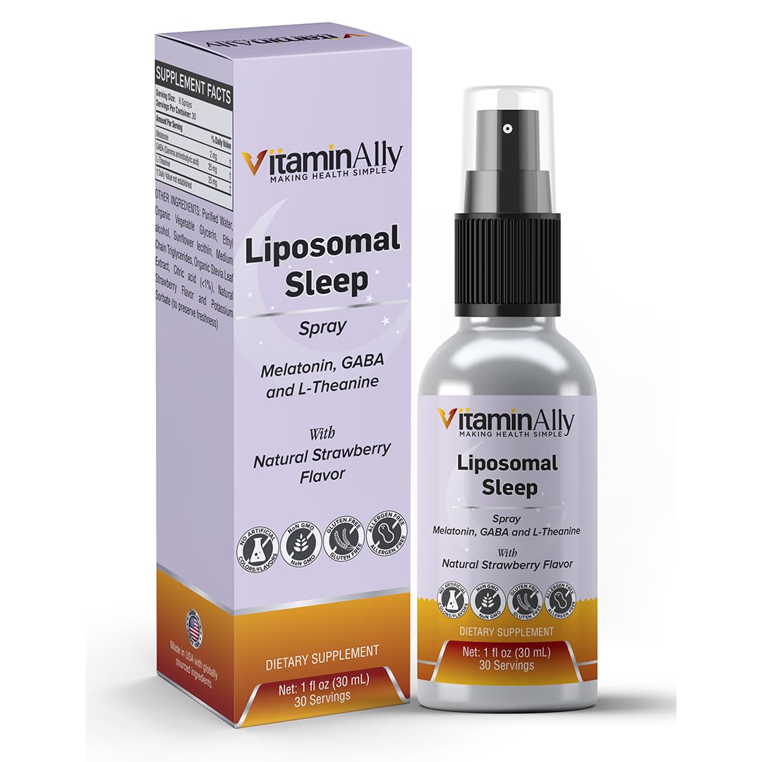 Vitaminally Liposomal Liquid Sleep Spray | Relaxation and Sleep Support | Vegan | Non-GMO | Sugar Free | Gluten Free | 30 Day Supply
