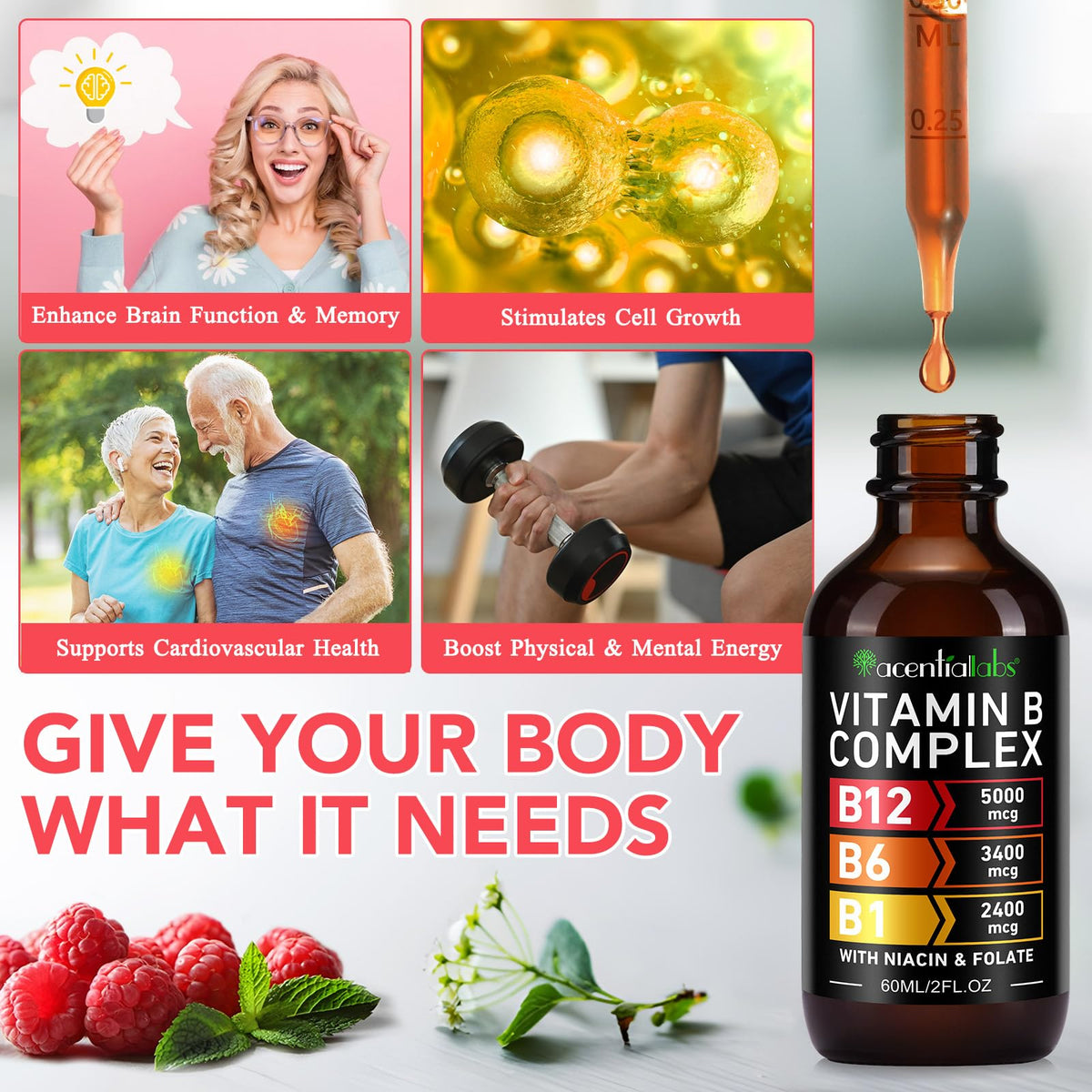 VOGSIG Vitamin B Complex Liquid Drops β Organic B Vitamins for Women, Vegan & Gluten Free