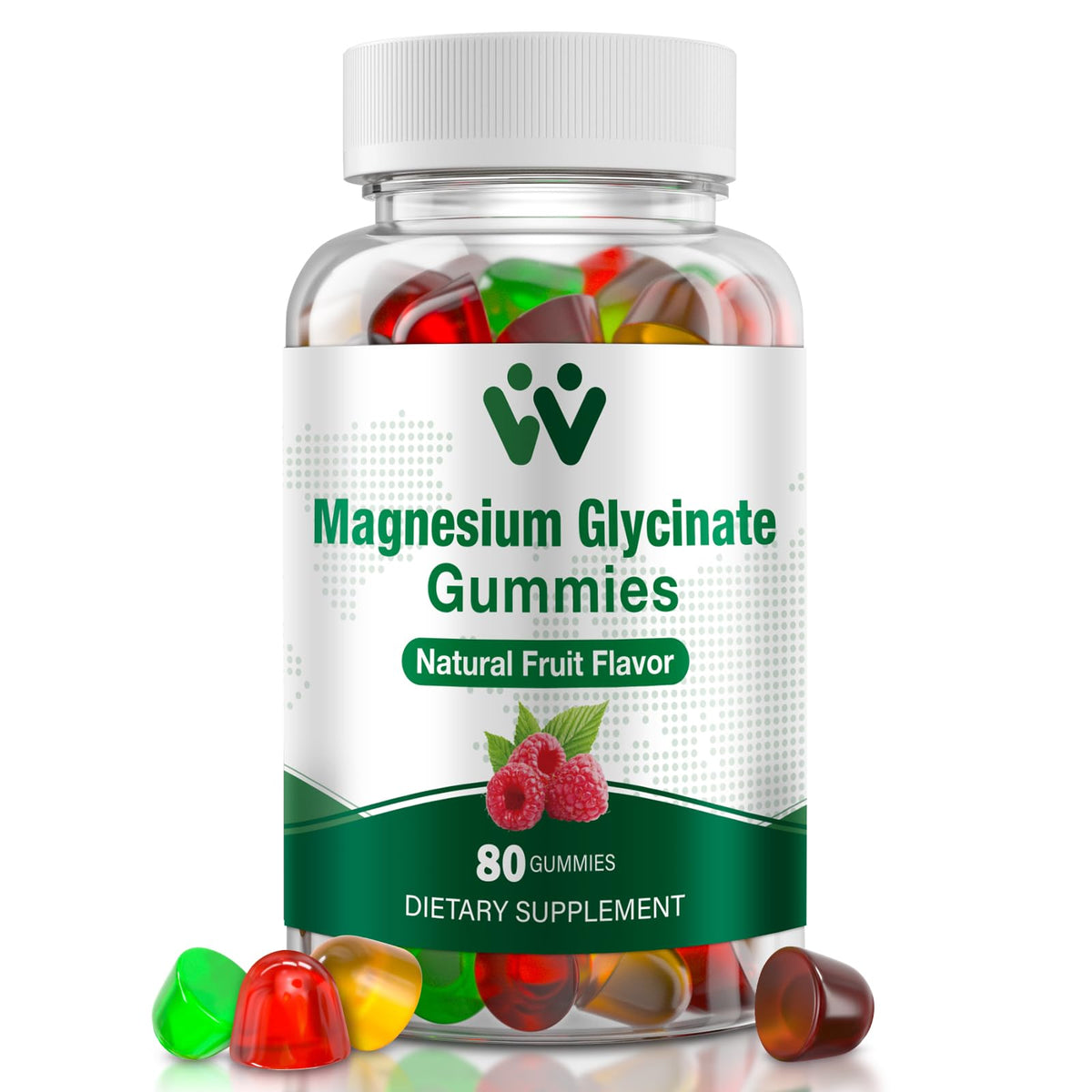 WACHRAY Magnesium Glycinate Gummies 400 mg β Sugar-Free, 80 Count