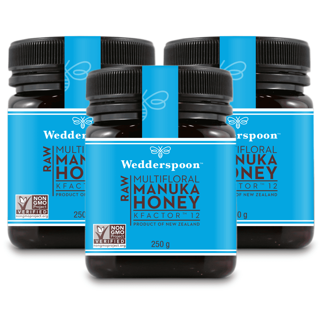 Wedderspoon Raw Manuka Honey KFactor 12+ 250g – Triple Pack