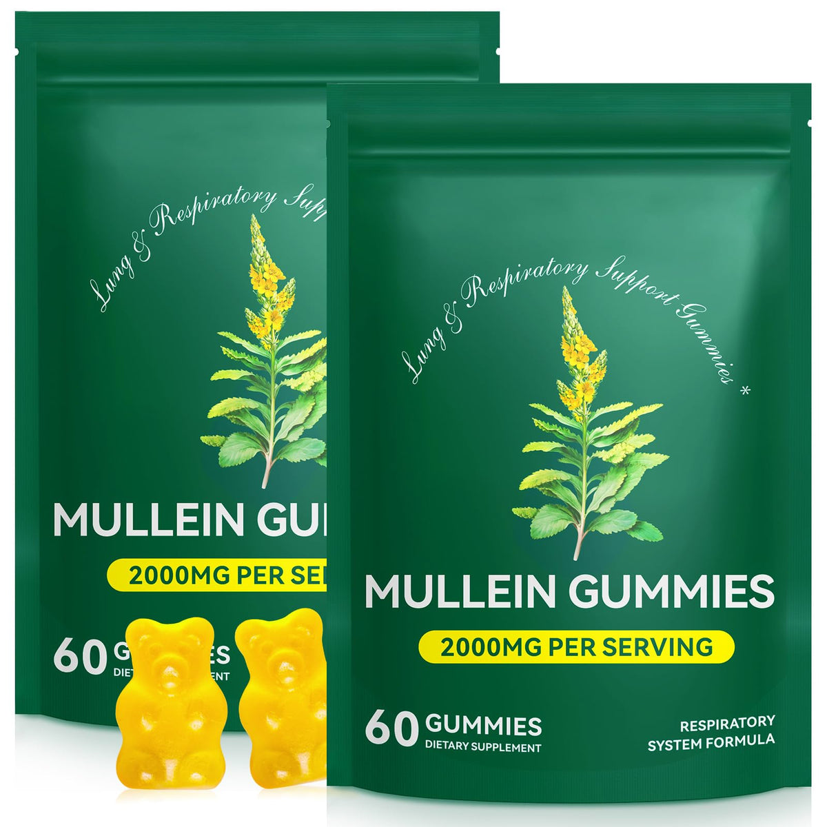 WHLH & Well-Being Mullein Leaf Gummies 2-Pack