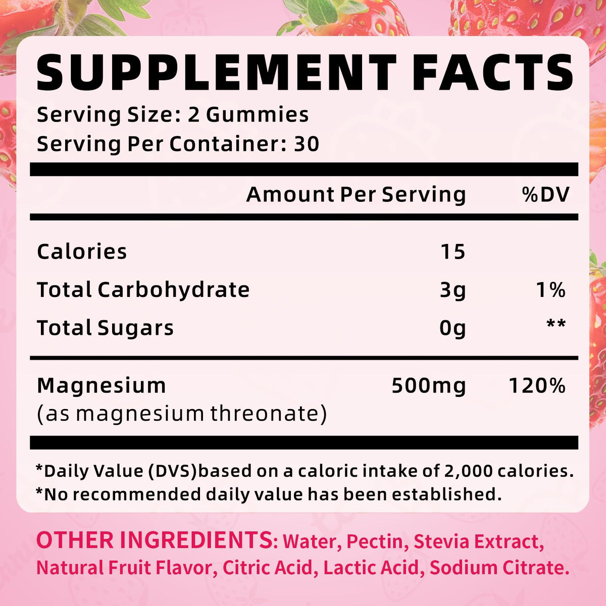 XIAAN Magnesium L-Threonate Gummies 500mg β Sugar-Free Strawberry 60 Count