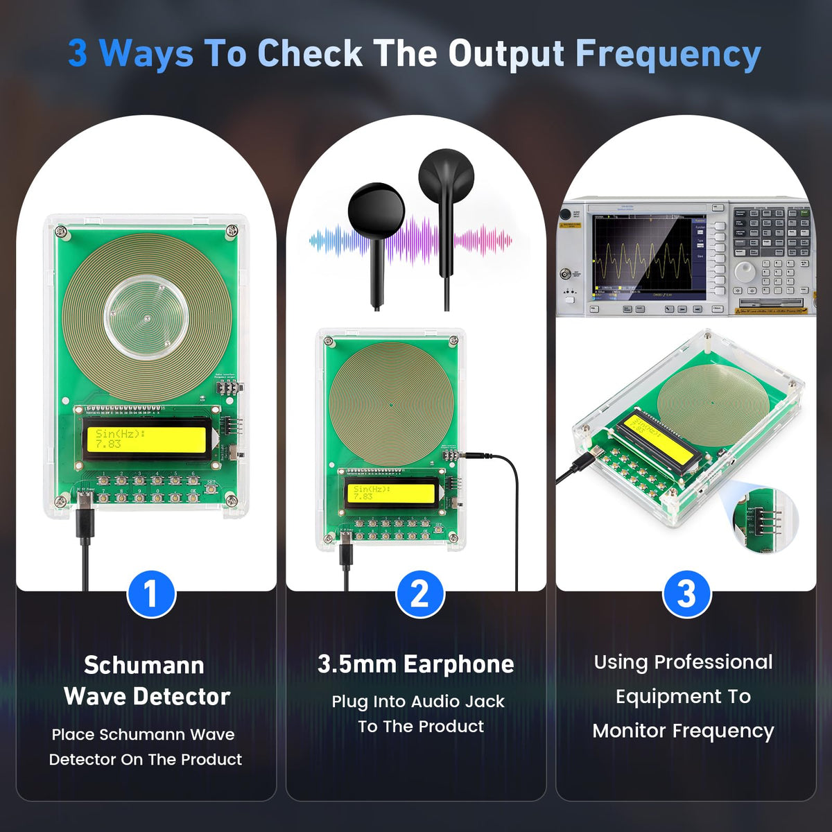 XIKDS Adjustable Frequency Generator for Healing – 0.01Hz to 200kHz, 7.83Hz Schumann, USB-C