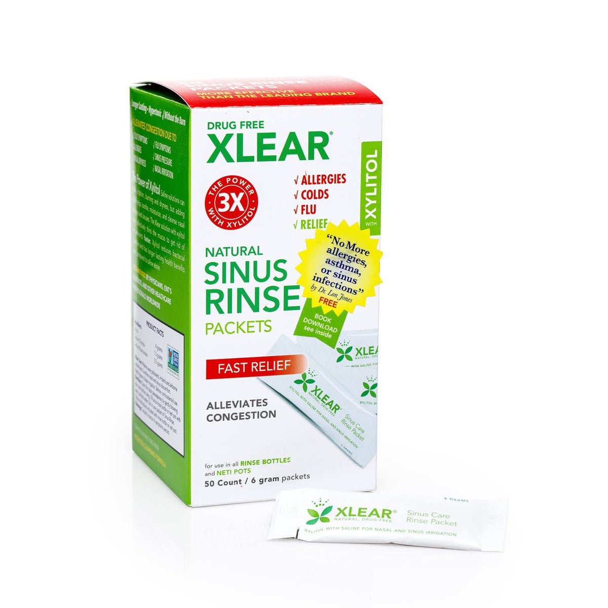 Ricarica Xlear per Irrigazione Sinusale al Xilitolo Naturale — Confezione da 50 Bustine
