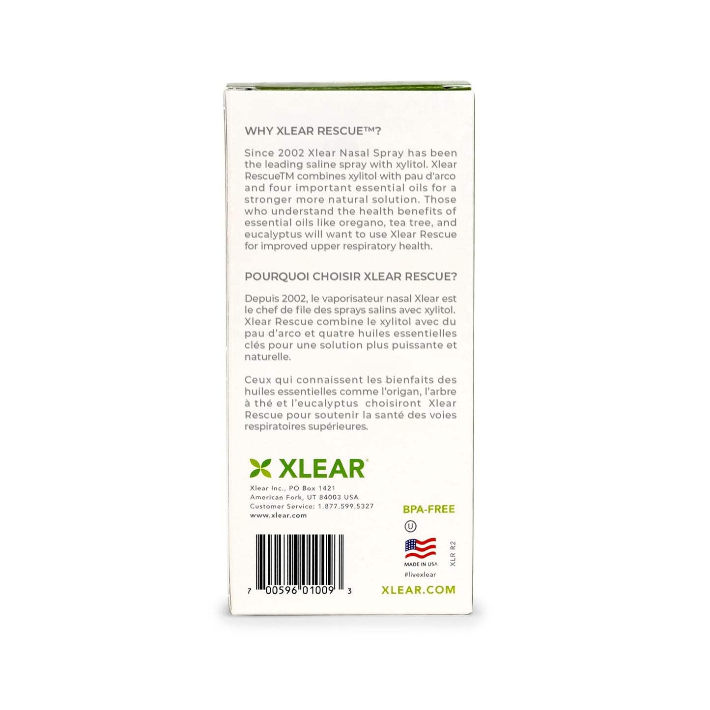 Xlear Rescue Natural Nasal Spray with Xylitol, Oregano & Tea Tree – 1.5 fl oz