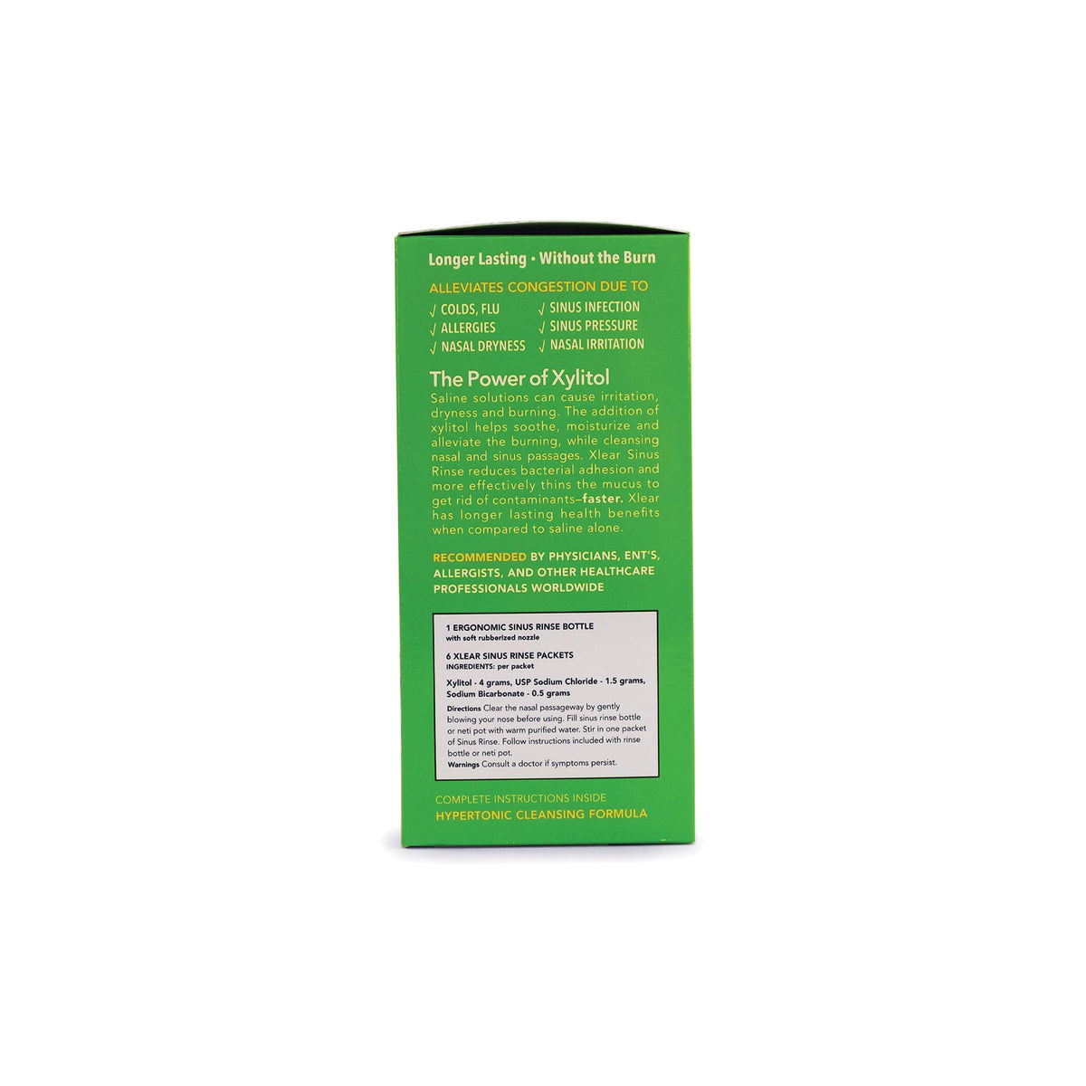 Xlear Natural Xylitol Nasal Irrigation System β 6 Saline Packets + Sinus Rinse Bottle
