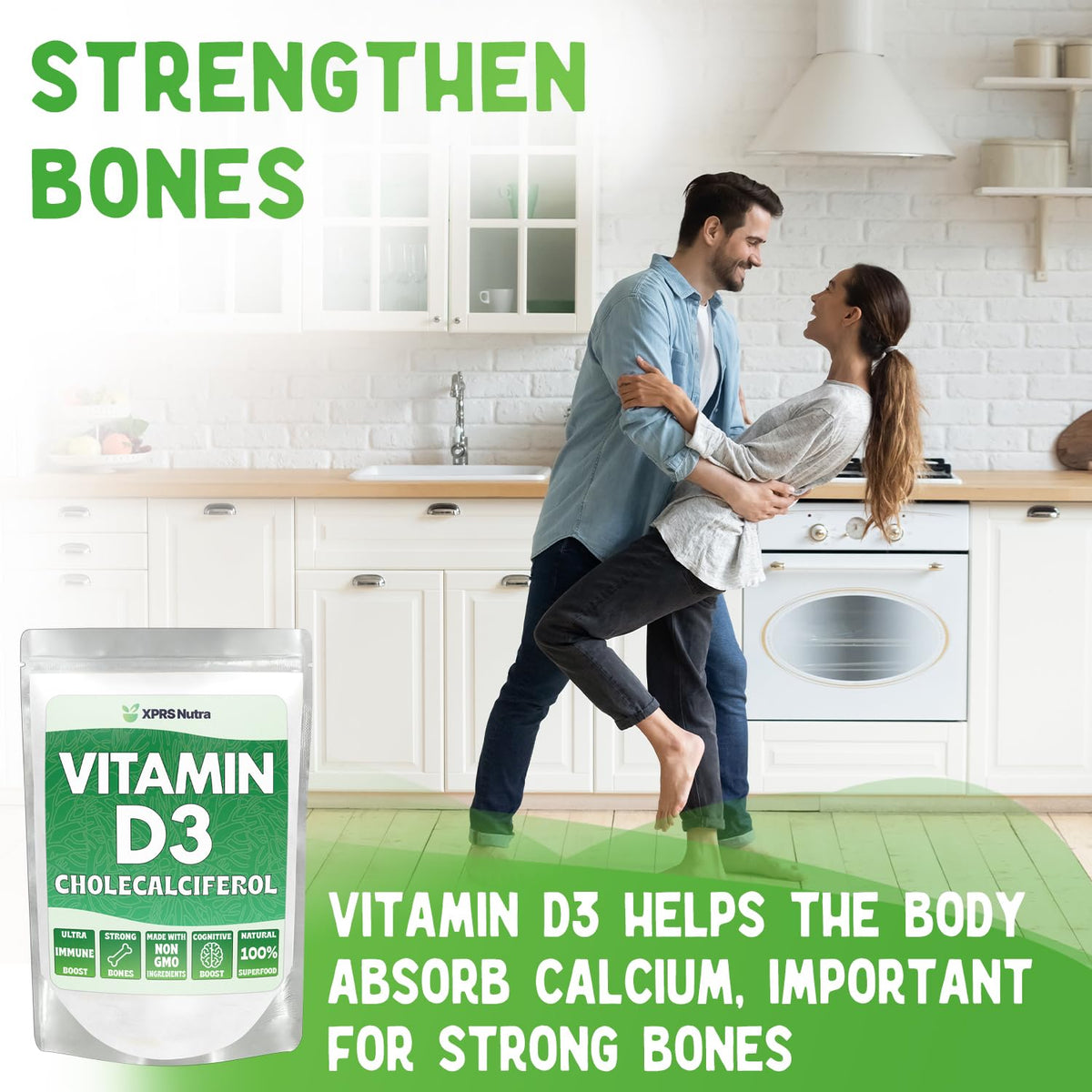 XPRS Nutra Vitamin D3 Powder (Cholecalciferol) - Unflavored D3 Powder - 8oz