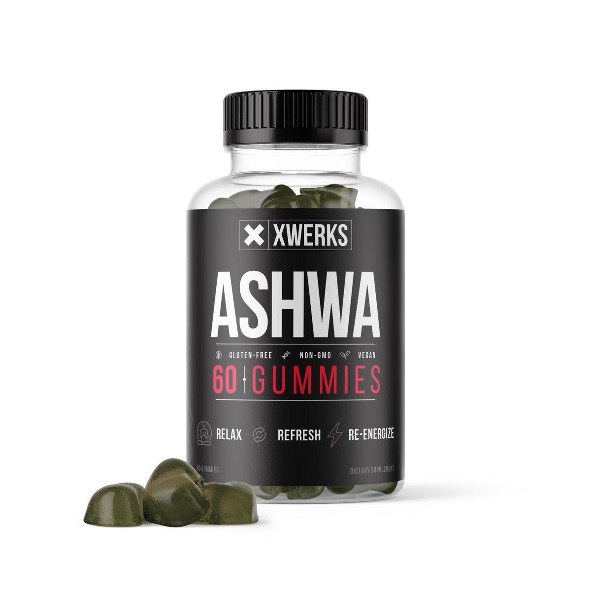 XWERKS Ashwagandha Gummies β Extra Strength 1500mg | Immune Support, Stress Relief & Endurance | 60 Count
