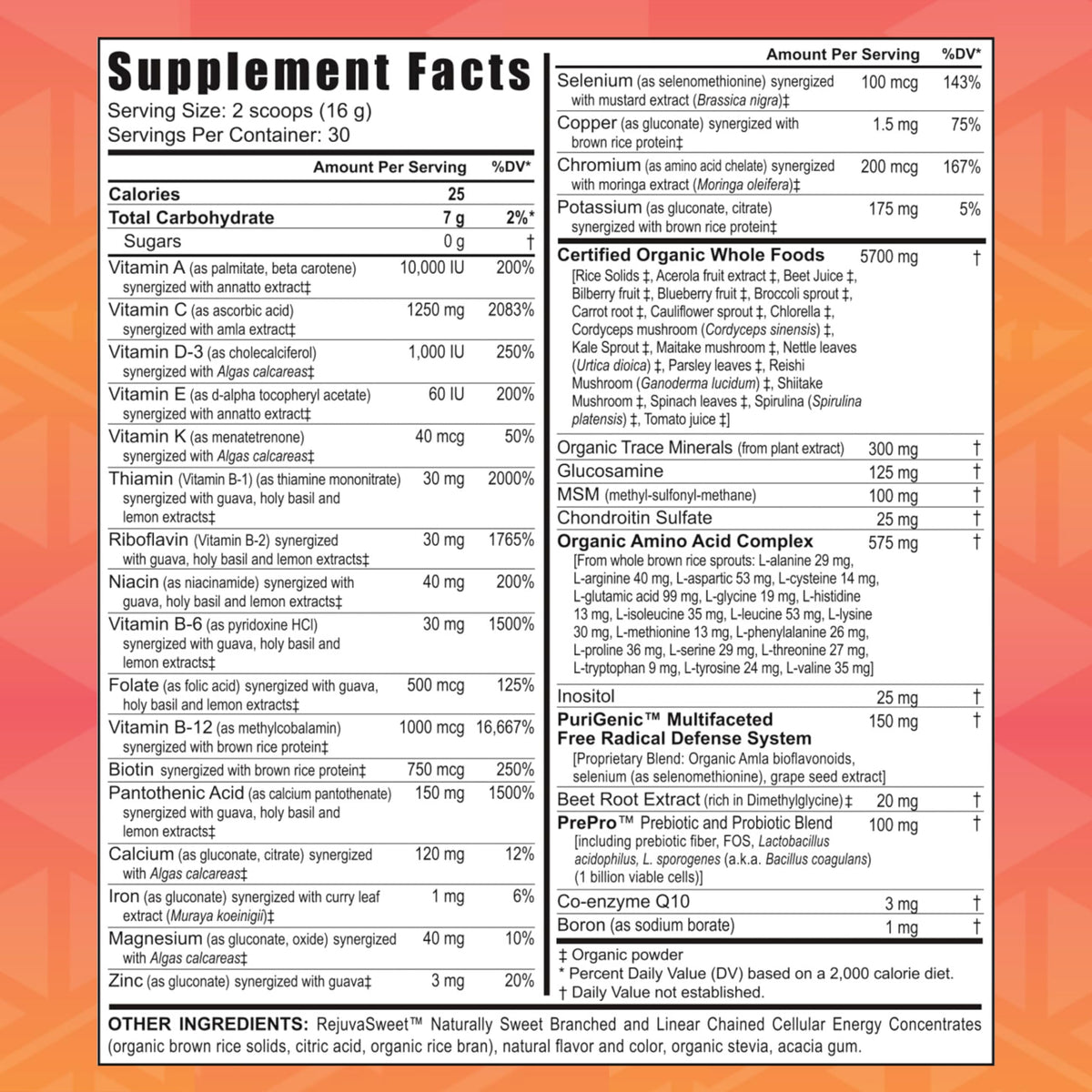 Youngevity Beyond Tangy Tangerine 2.0 Citrus Peach Fusion β 8000 ORAC Multivitamin & Mineral, 6-Pack