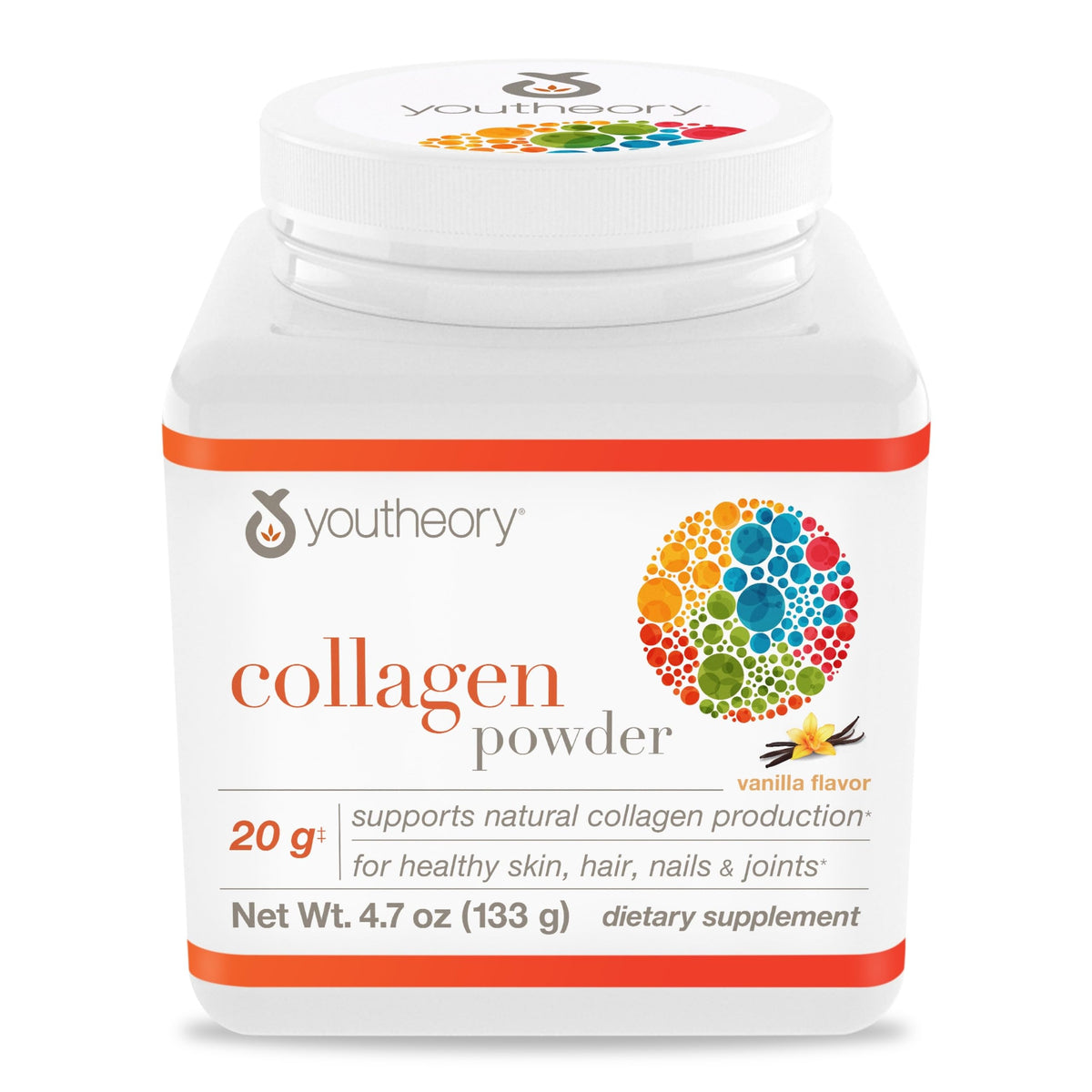 Youtheory Collagen Powder – Vanilla, 4.7 oz | Vitamin C & Biotin