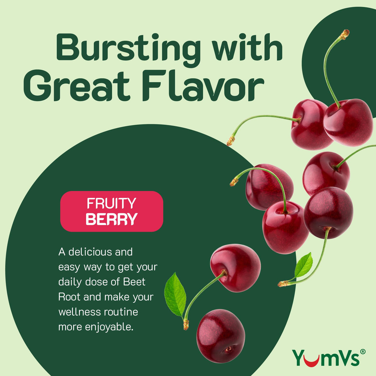 YumVs Beet Root Gummies with Magnesium & Vitamin C β Berry Flavor (60 Count)