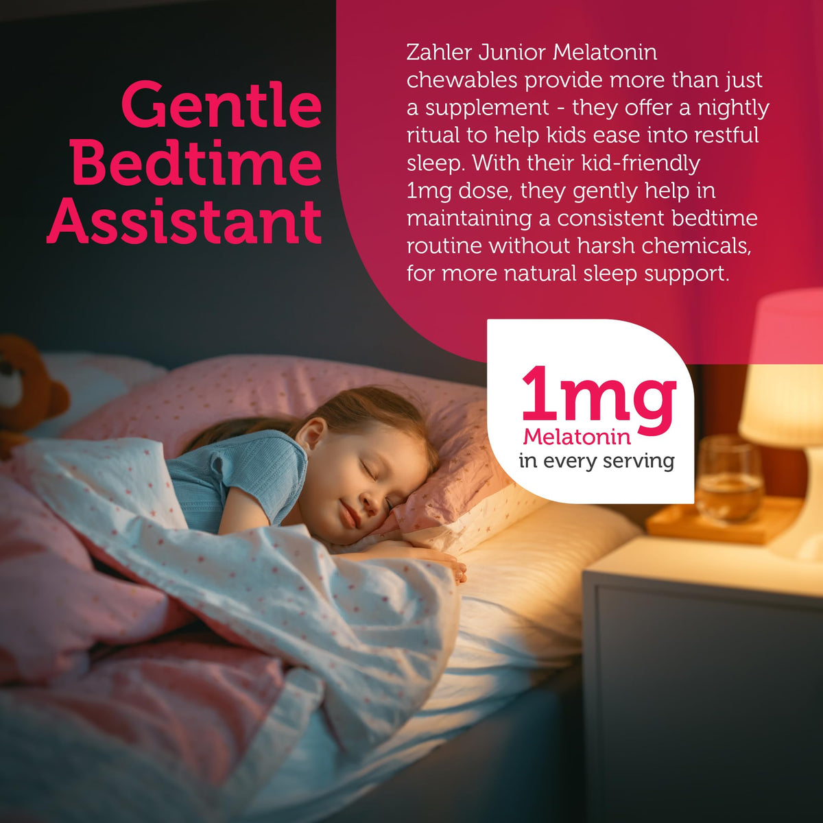 Zahler 1mg Kids Melatonin β Sleep Support for Ages 4+ | Grape Flavor, Kosher, Non-GMO (60 ct)