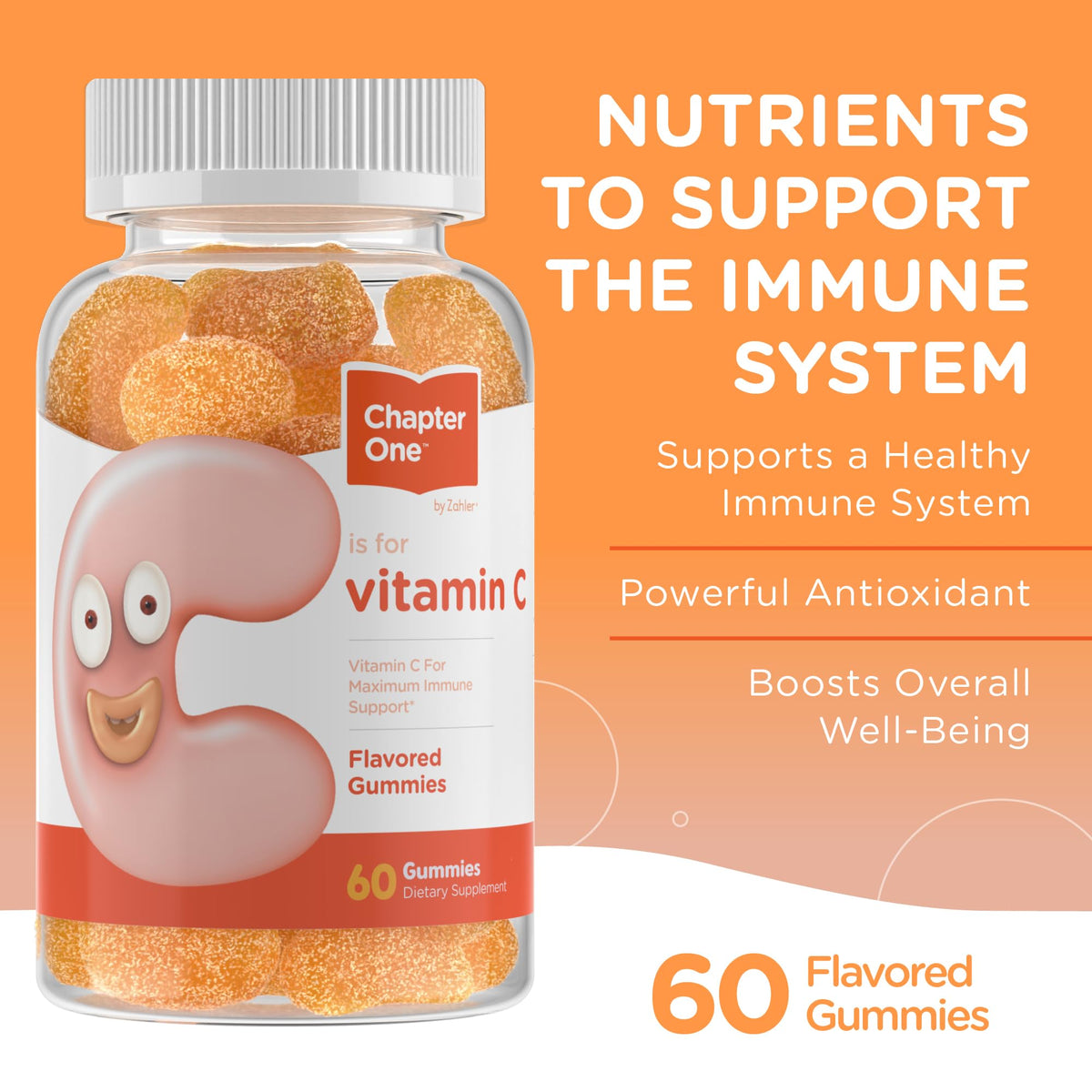 Zahler Chapter One Vitamin C Gummies 125 mg β Kosher (60 Count) for Adults & Kids