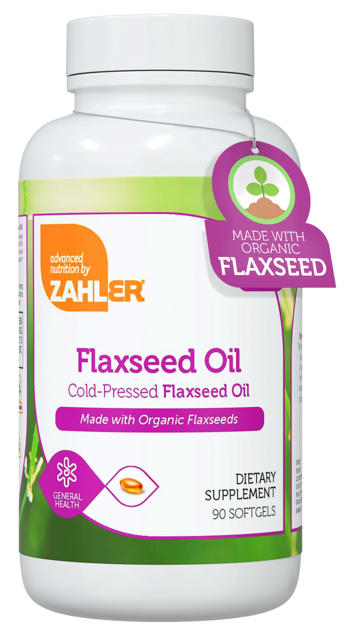 Zahler Organic Flaxseed Oil 1000mg Softgels β 90 Count | Organic Omega-3 ALA