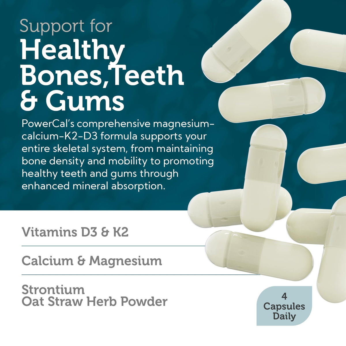 Zahler PowerCal Calcium D3 K2 Magnesium β Bone Health Support (120 Capsules)