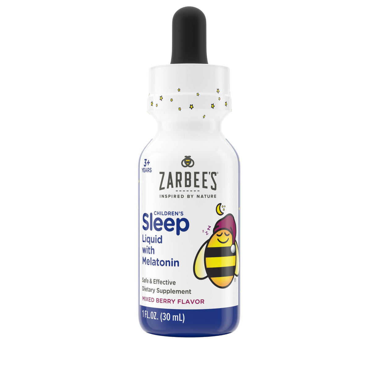 Zarbee's Kids Melatonin Liquid 1mg β Sleep Support for Ages 3+