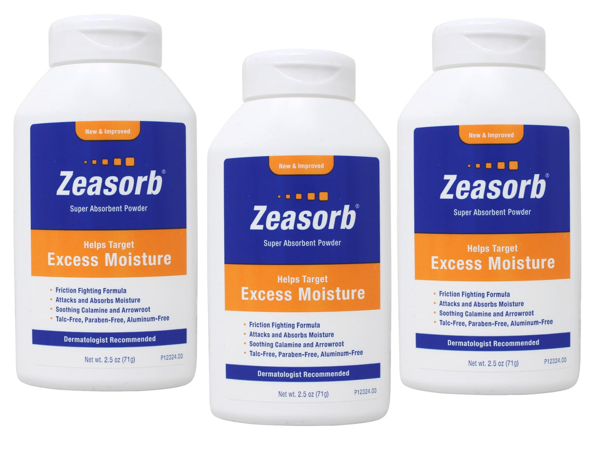Zeasorb Powder 2.5 oz (3 Pack) – Moisture Absorption for Skin Comfort