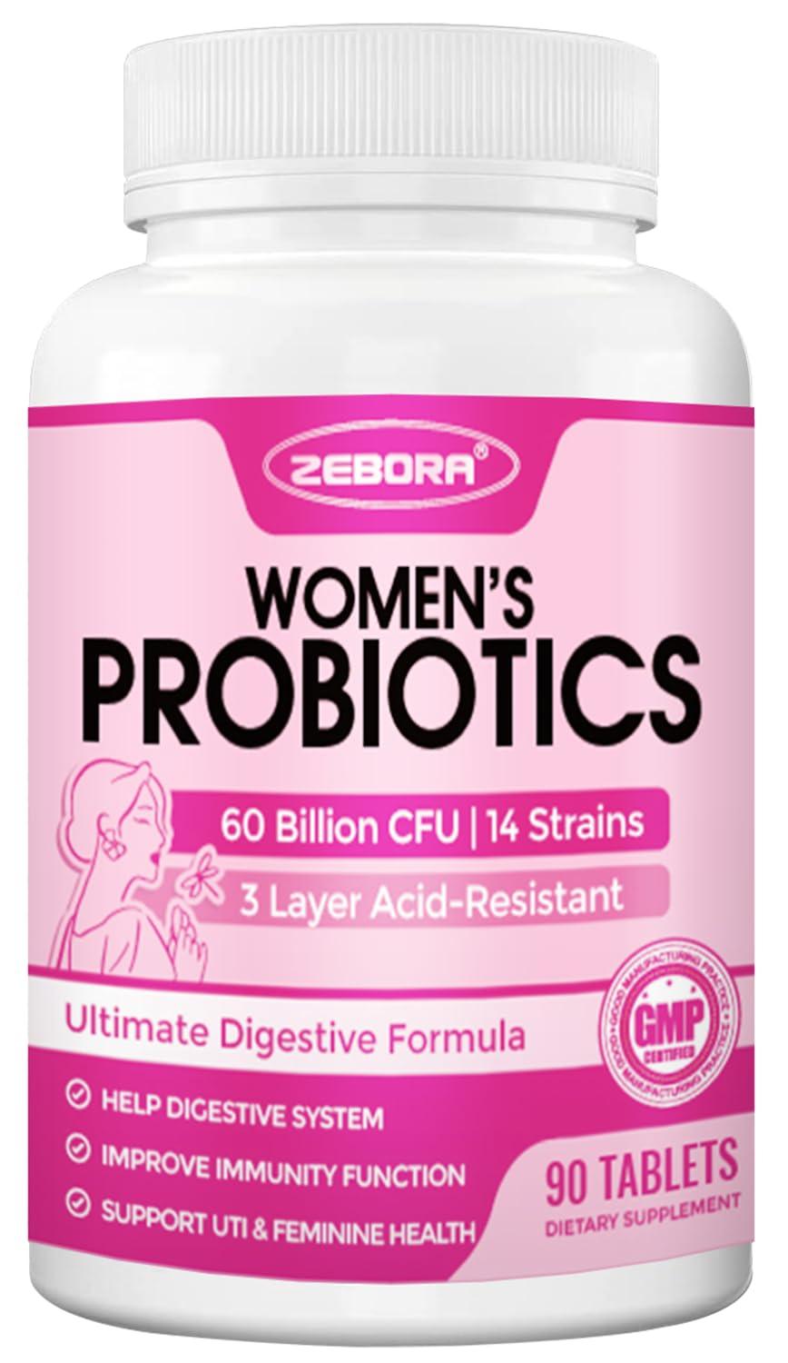ZEBORA Probiotics for Women β Digestive Health & Immune Support, 60B CFU, 90 Tablets