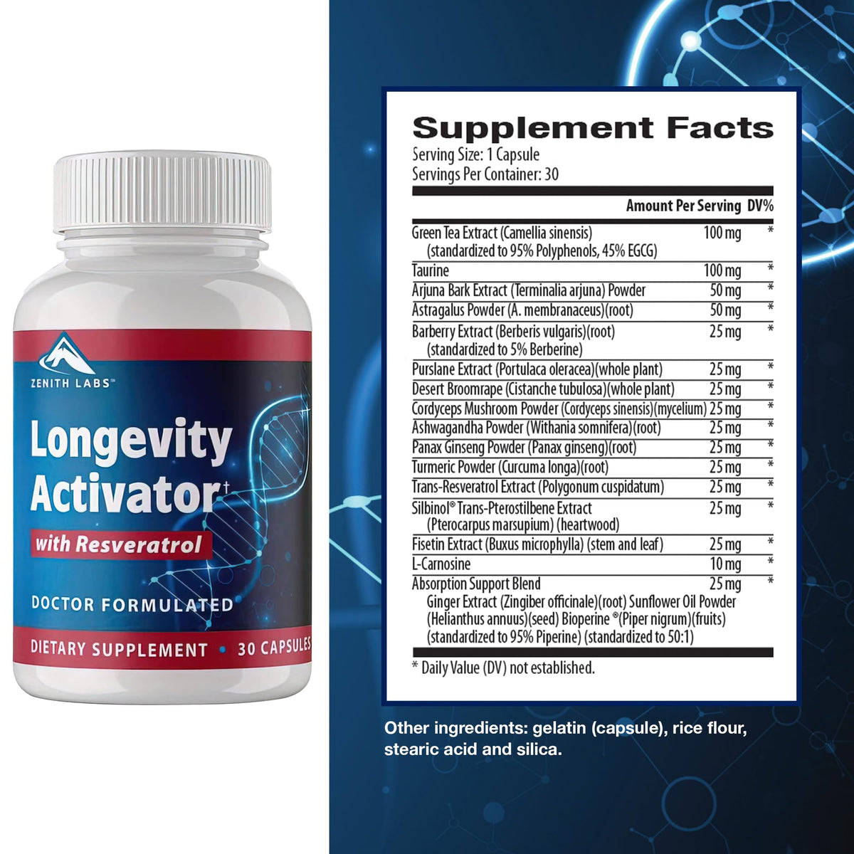 Zenith Labs Longevity Activator: Anti-Aging Supplement with Resveratrol | 3 Pack