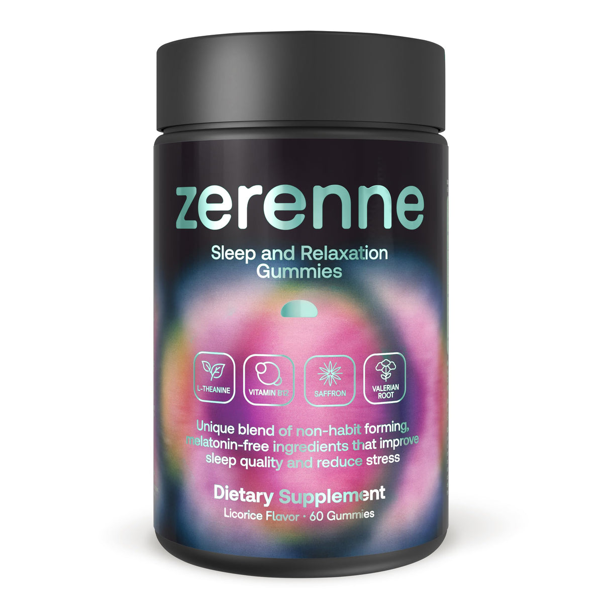 ZERENNE Sleep & Relaxation Gummies – Melatonin-Free Sleep Aid with Saffron, Valerian & L-Theanine