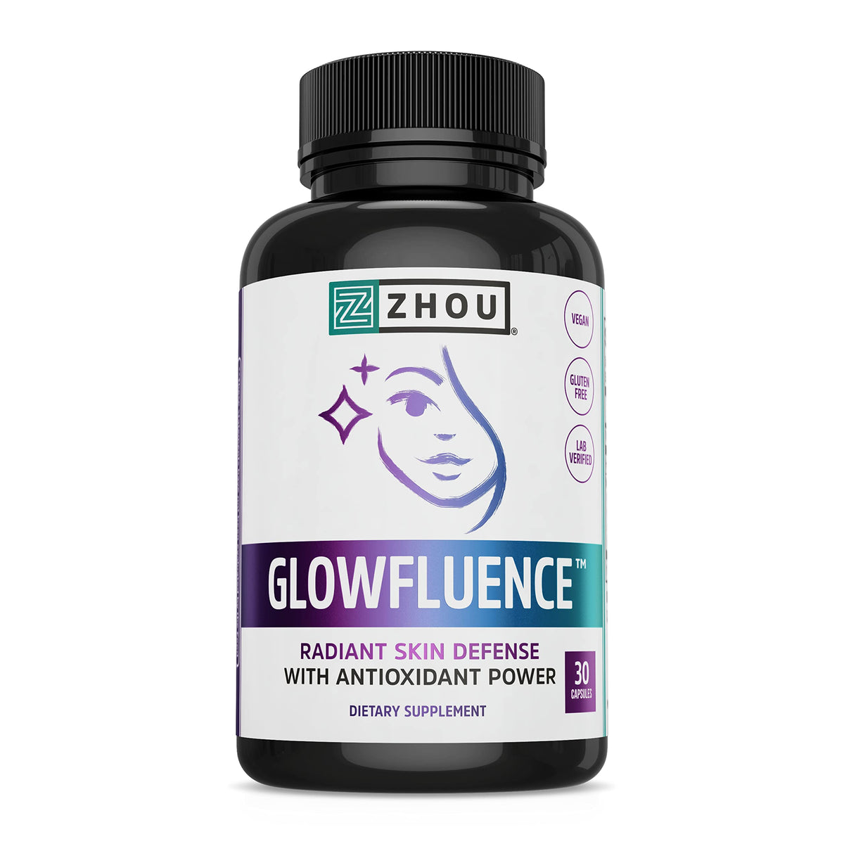 Zhou Glowfluence β Hyaluronic Acid Supplement with Vitamin C & Antioxidants