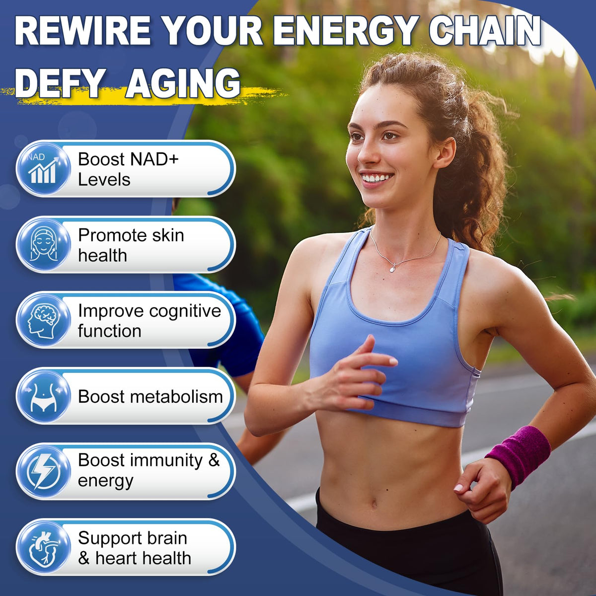 ZHPHK 1700mg NMN with Resveratrol, Nicotinamide Riboside Quercetin Phytosome & TMG β NAD Energy, Anti-Aging, 120 Count