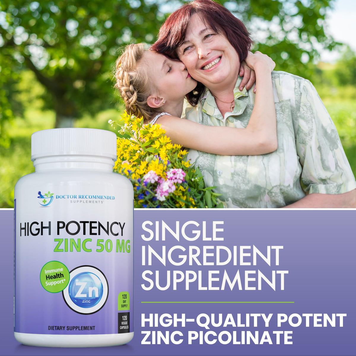 Zinco Picolinato 50mg – Supporto Immunitario | 120 Capsule Vegetali | Zinco ad Alta Potenza