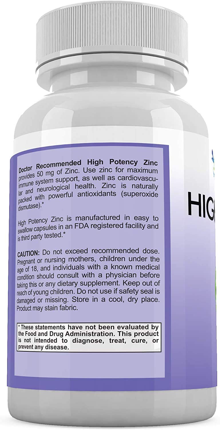 Zinco Picolinato 50mg – Supporto Immunitario | 120 Capsule Vegetali | Zinco ad Alta Potenza