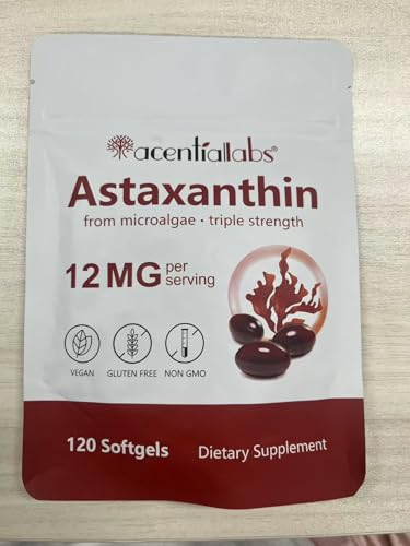 ZIXBMHYJ Astaxanthin 12mg β Natural Astaxanthin Supplement (120 Count) | Non-GMO, Gluten Free