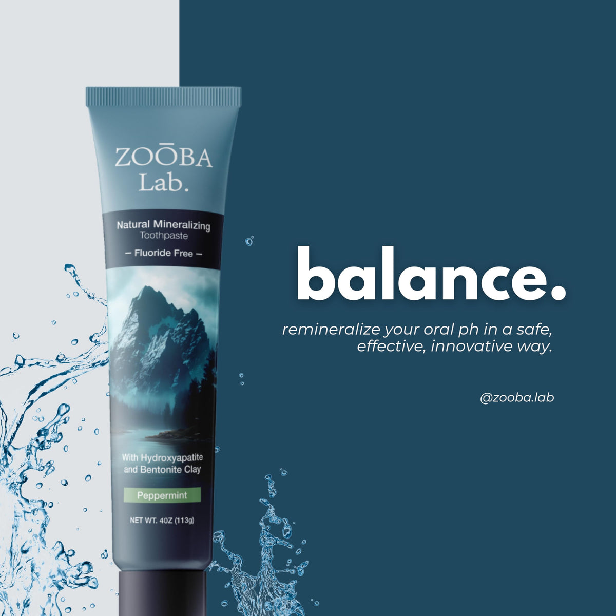 Zooba Fluoride Free Toothpaste with Hydroxyapatite β Remineralizing, Whitening, Bentonite Clay | Vegan