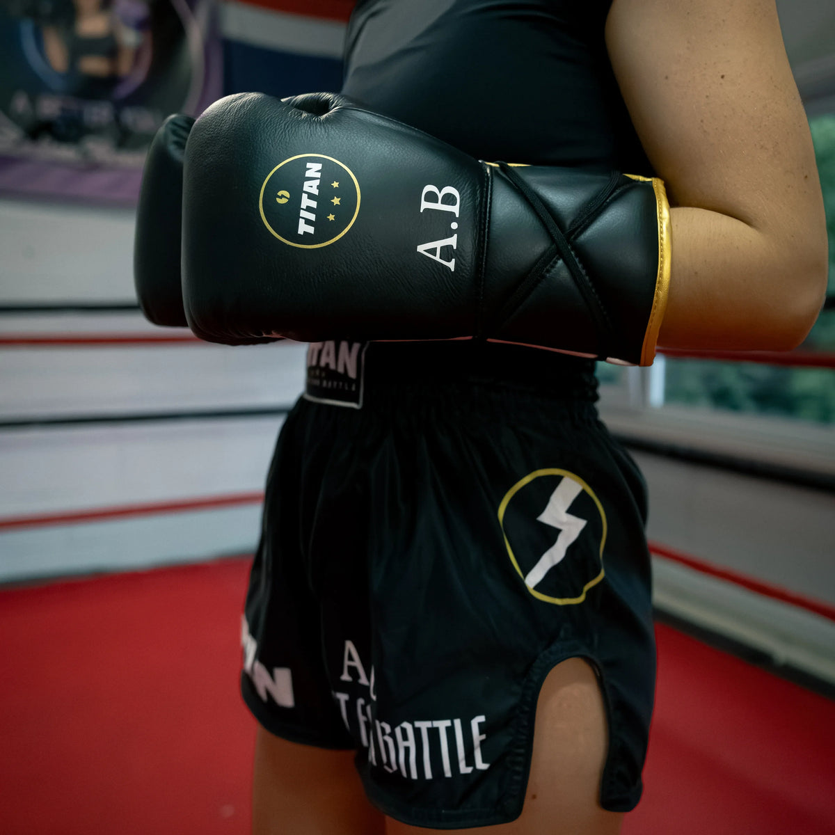 10oz Horsehair Lace-Up Fight Gloves – Midnight Black