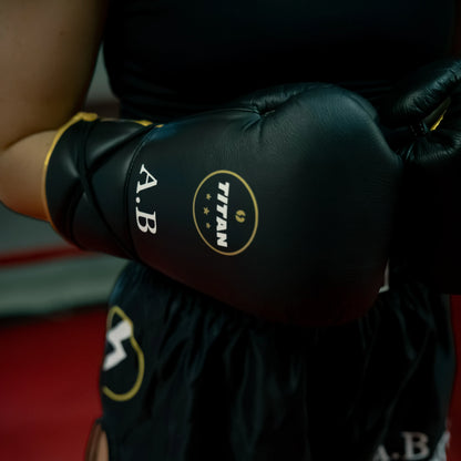 10oz Horsehair Lace-Up Fight Gloves – Midnight Black