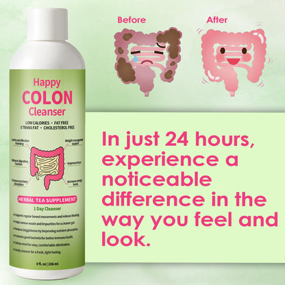 1 Day Happy Colon Cleanser - Gentle Herbal Digestive Support, 8 fl oz (1 Pc)