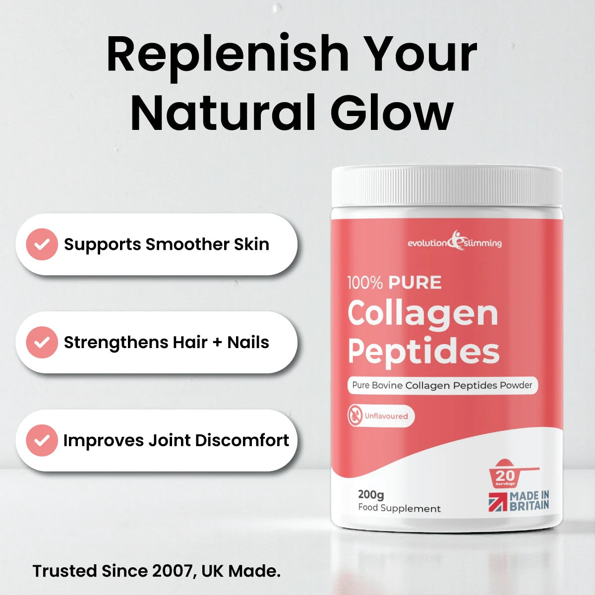 Pure Collagen Powder Supplement | Skin Beauty & Joint Support