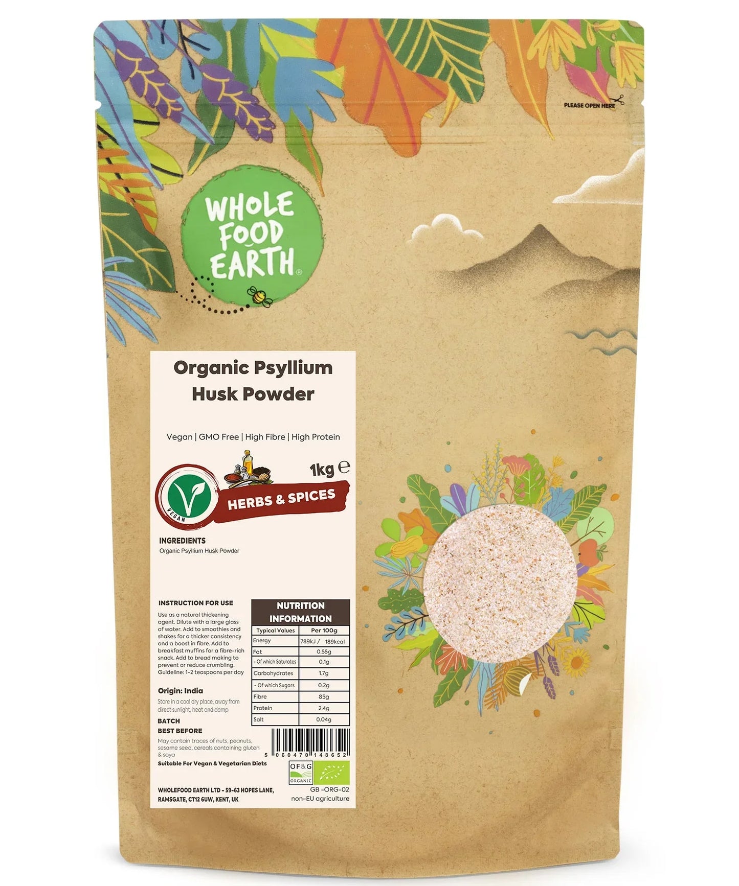 Organic Psyllium Husk Powder
