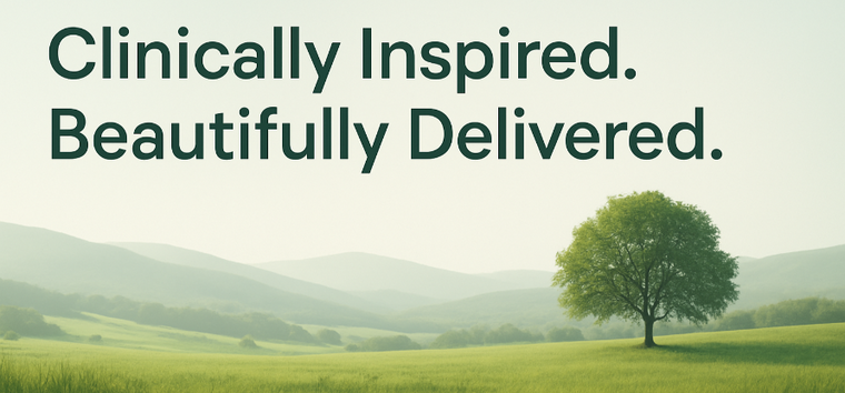 Healvia advertisement with a scenic background of a tree in a field.