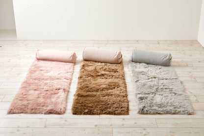 Pale grey shearling yin yoga mat