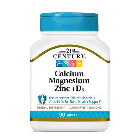 21st Century Cal Mag Zinc +D Tablets, 90 Count | Bone Health Support